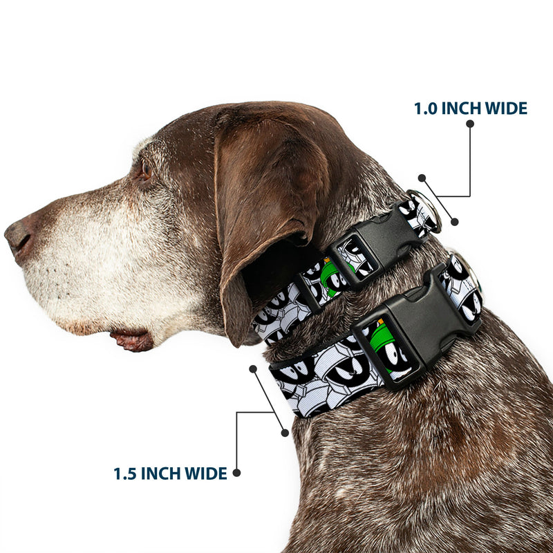 Plastic Clip Collar - Marvin the Martian Expressions Stacked White/Black/Green/Gold