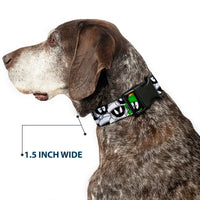 Plastic Clip Collar - Marvin the Martian Expressions Stacked White/Black/Green/Gold