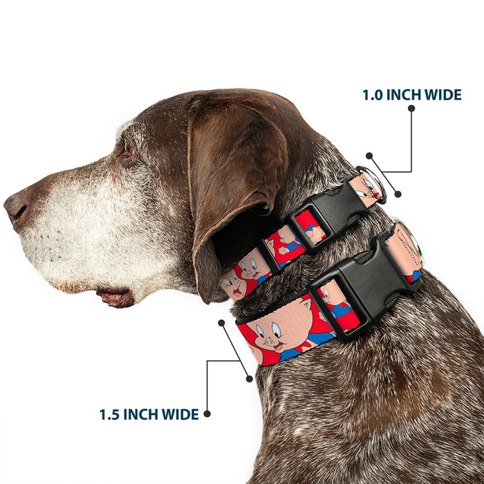 Plastic Clip Collar - Porky Pig Expressions Red
