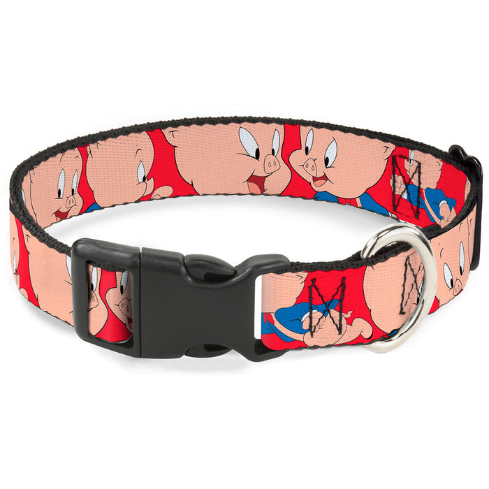 Plastic Clip Collar - Porky Pig Expressions Red