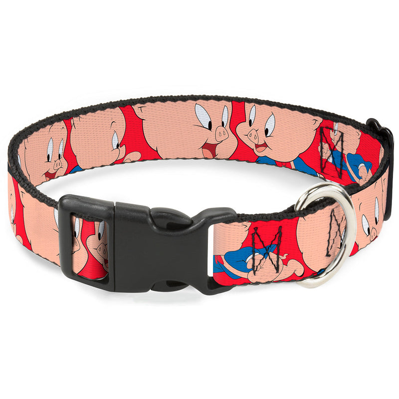 Plastic Clip Collar - Porky Pig Expressions Red