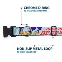 Plastic Clip Collar - MEEP MEEP!! w/Road Runner Poses Baby Blue
