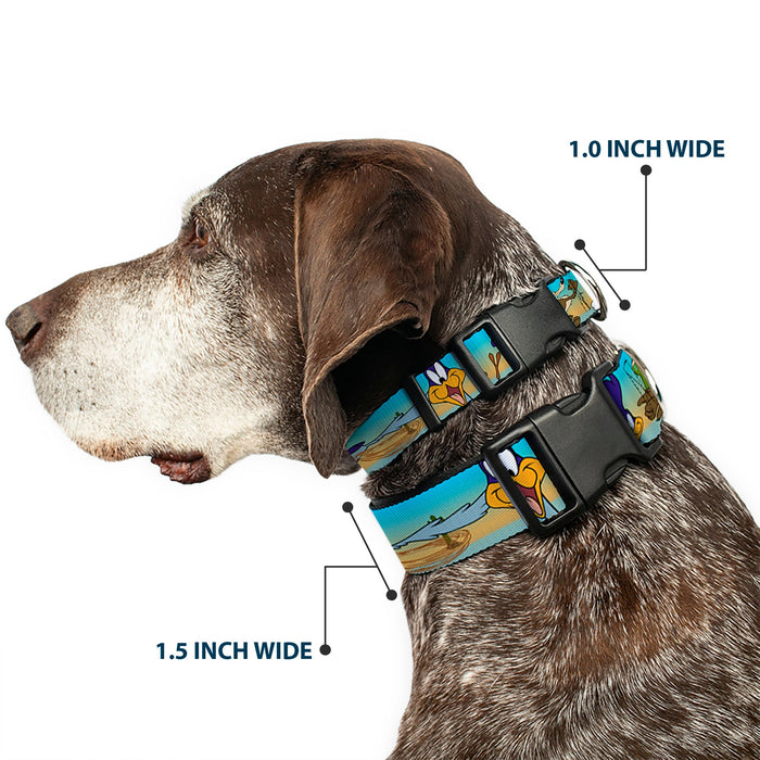 Plastic Clip Collar - Road Runner/Wile E. Coyote Scene1 Brown Fade