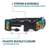 Plastic Clip Collar - Road Runner/Wile E. Coyote Scene1 Brown Fade