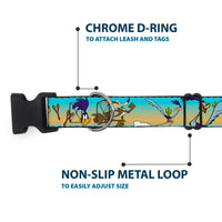 Plastic Clip Collar - Road Runner/Wile E. Coyote Scene1 Brown Fade
