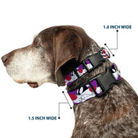 Plastic Clip Collar - Sylvester the Cat Expressions Purple