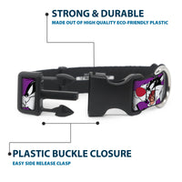 Plastic Clip Collar - Sylvester the Cat Expressions Purple