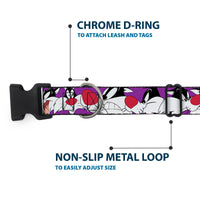 Plastic Clip Collar - Sylvester the Cat Expressions Purple