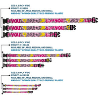 Plastic Clip Collar - Tweety Bird I LOVE YOU Pink/Black