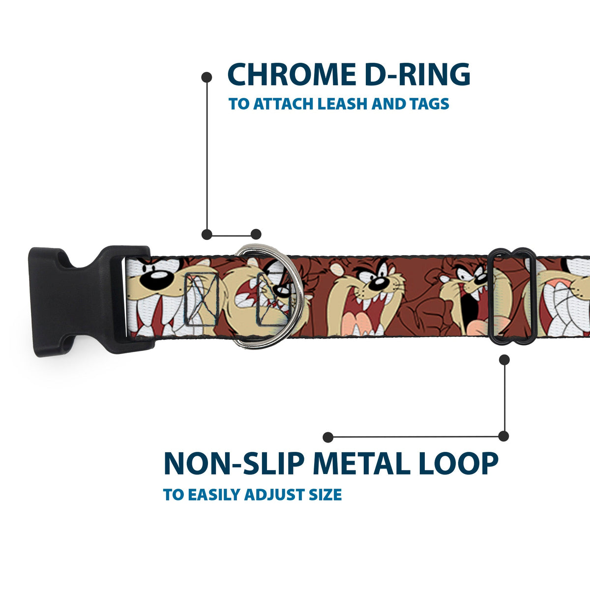 Plastic Clip Collar - Tasmanian Devil Expressions Brown
