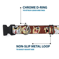 Plastic Clip Collar - Tasmanian Devil Expressions Brown
