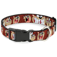 Plastic Clip Collar - Tasmanian Devil Expressions Brown