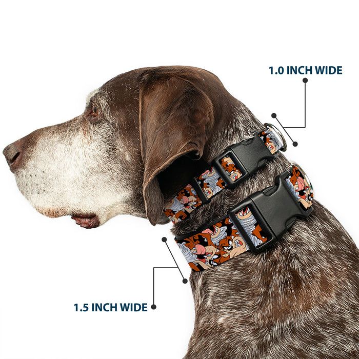 Plastic Clip Collar - Tasmanian Devil Vortex Poses Stacked Black