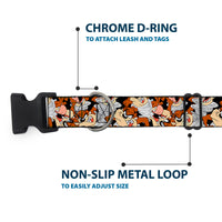 Plastic Clip Collar - Tasmanian Devil Vortex Poses Stacked Black