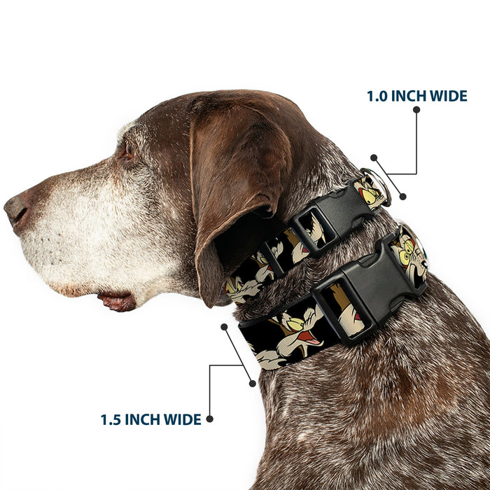 Plastic Clip Collar - Wile E. Coyote Expressions Black
