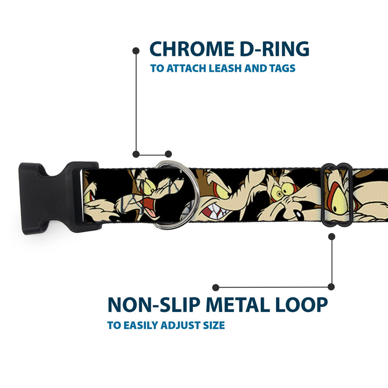 Plastic Clip Collar - Wile E. Coyote Expressions Black