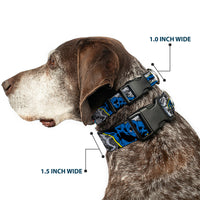 Plastic Clip Collar - BLACK PANTHER Action Poses/Stacked Comics Grays/Yellow/Blue/Red