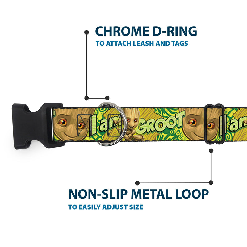 Plastic Clip Collar - Baby Groot Pose/Face I AM GROOT Browns/Greens/Yellows