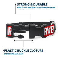 Plastic Clip Collar - MARVEL Red Brick Logo Red/White