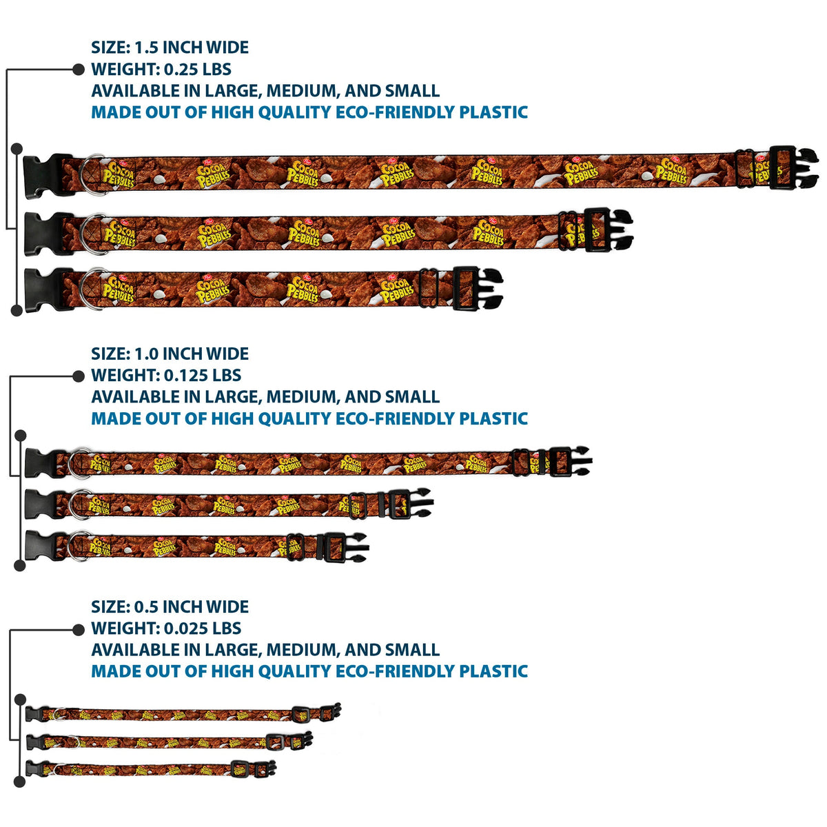 Plastic Clip Collar - POST COCOA PEBBLES Logo and Vivid Cereal Browns