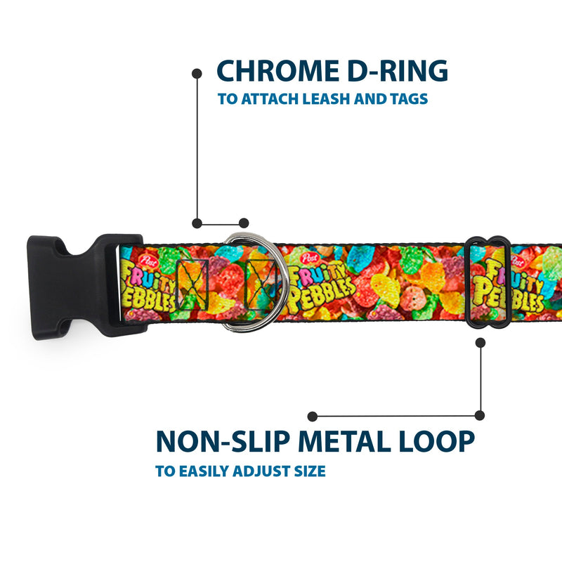 Plastic Clip Collar - POST FRUITY PEBBLES Logo and Vivid Cereal Multi Color