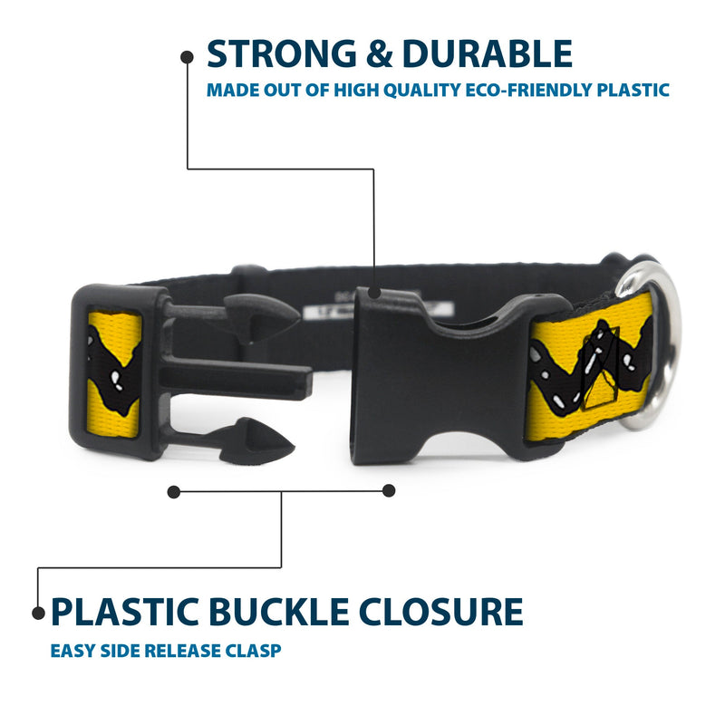 Plastic Clip Collar - Peanuts Charlie Brown Zig Zag Stripe Yellow/Black
