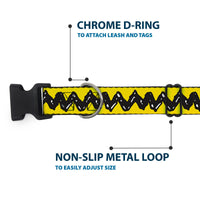 Plastic Clip Collar - Peanuts Charlie Brown Zig Zag Stripe Yellow/Black