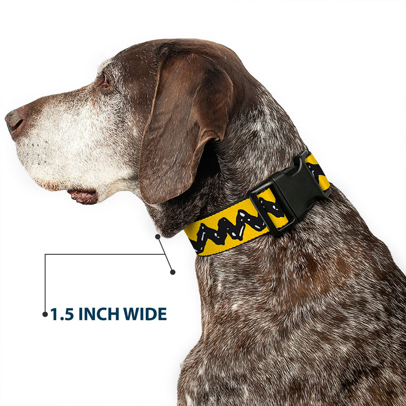 Plastic Clip Collar - Peanuts Charlie Brown Zig Zag Stripe Yellow/Black