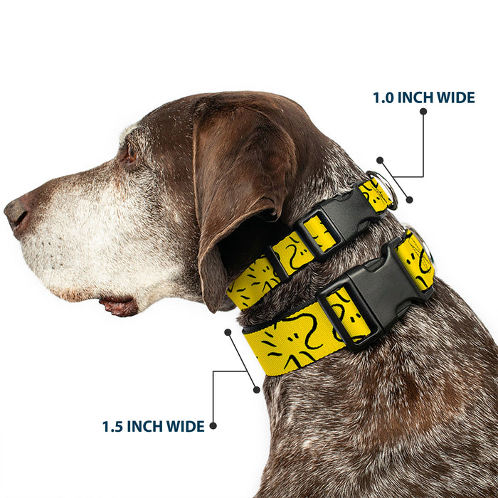 Plastic Clip Collar - Peanuts Woodstock Line Face Line Art Yellow/Black