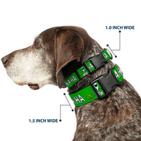 Plastic Clip Collar - Peanuts Snoopy and Woodstock Laughing HAHA Pose Green