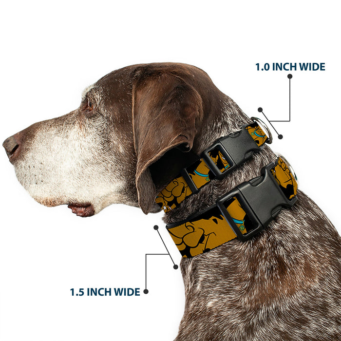 Plastic Clip Collar - Scooby Doo Stacked CLOSE-UP Black