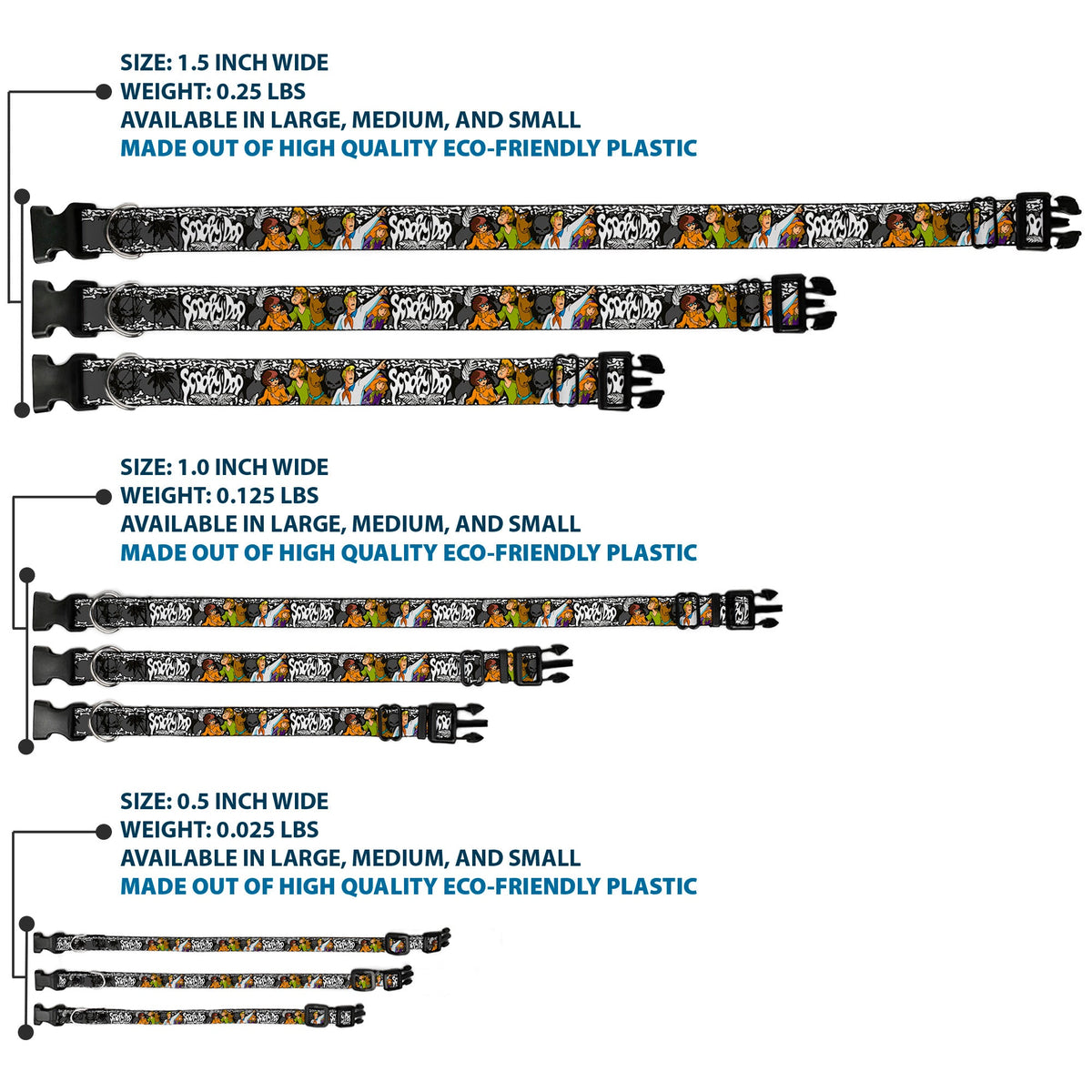 Plastic Clip Collar - SCOOBY DOO Group Pose/Bones