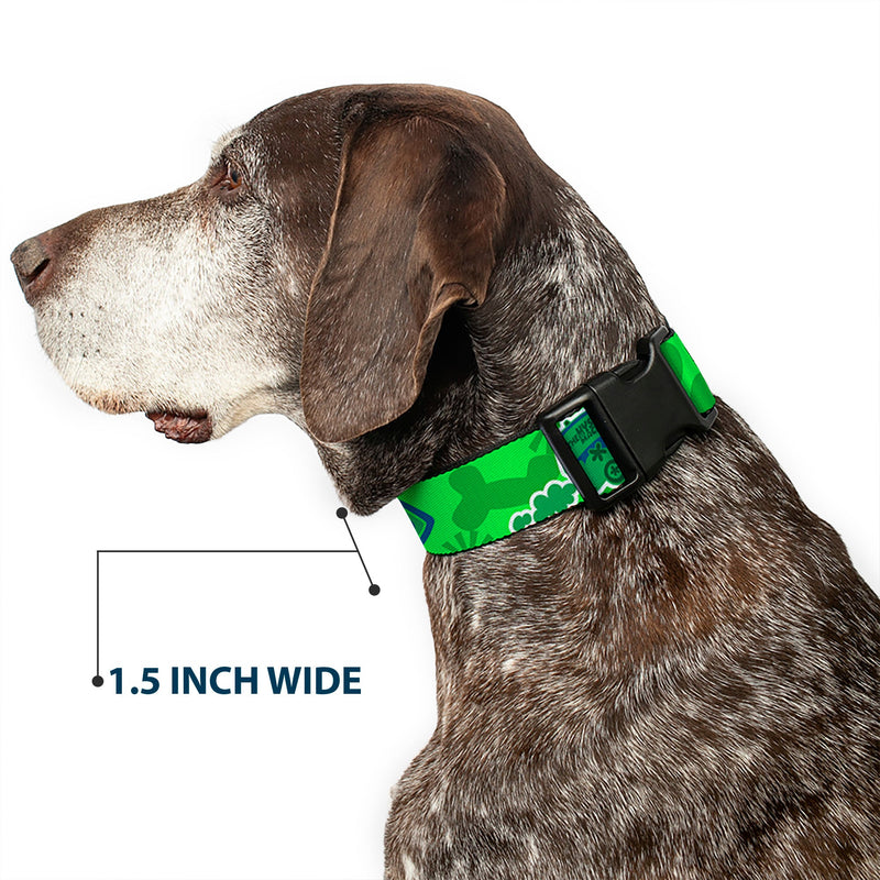 Plastic Clip Collar - Scooby Doo Mystery Machine/Dog Tag Collage Greens/Blues