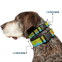 Plastic Clip Collar - Scooby Doo THE MYSTERY MACHINE Paint Job Green/Aqua/Orange