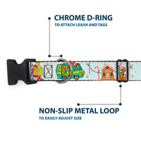 Plastic Clip Collar - Scooby Doo Holiday Scenes and Icons Baby Blue
