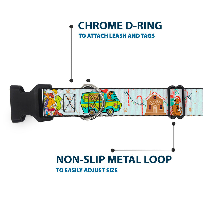 Plastic Clip Collar - Scooby Doo Holiday Scenes and Icons Baby Blue