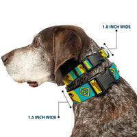 Plastic Clip Collar - Scooby Doo Pose and Dog Tag Blocks Yellow/Blue