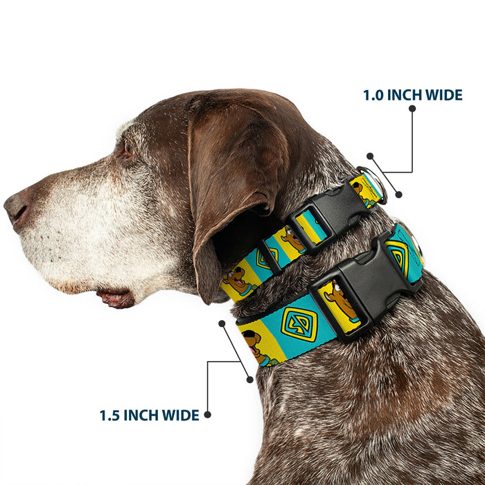 Plastic Clip Collar - Scooby Doo Pose and Dog Tag Blocks Yellow/Blue