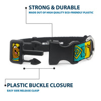 Plastic Clip Collar - Scooby Doo Pose and Dog Tag Blocks Yellow/Blue
