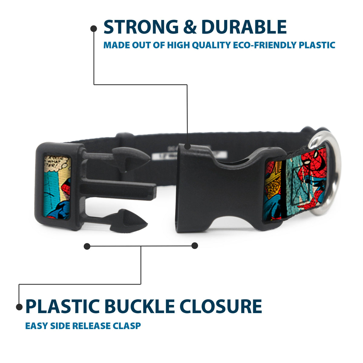Plastic Clip Collar - Spider-Man Comic Strip