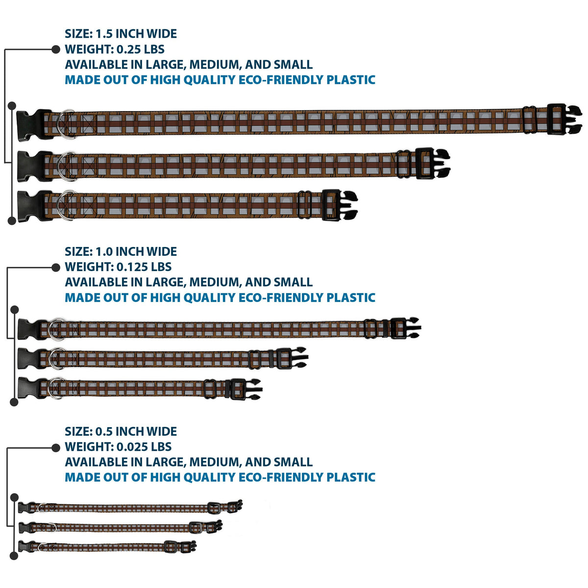 Plastic Clip Collar - Star Wars Chewbacca Bandolier Bounding Browns/Gray