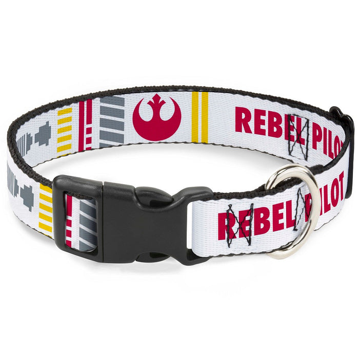 Plastic Clip Collar - Star Wars REBEL PILOT Rebel Alliance Insignia/Lightsaber/X-Wing Fighter White/Red/Yellow/Gray