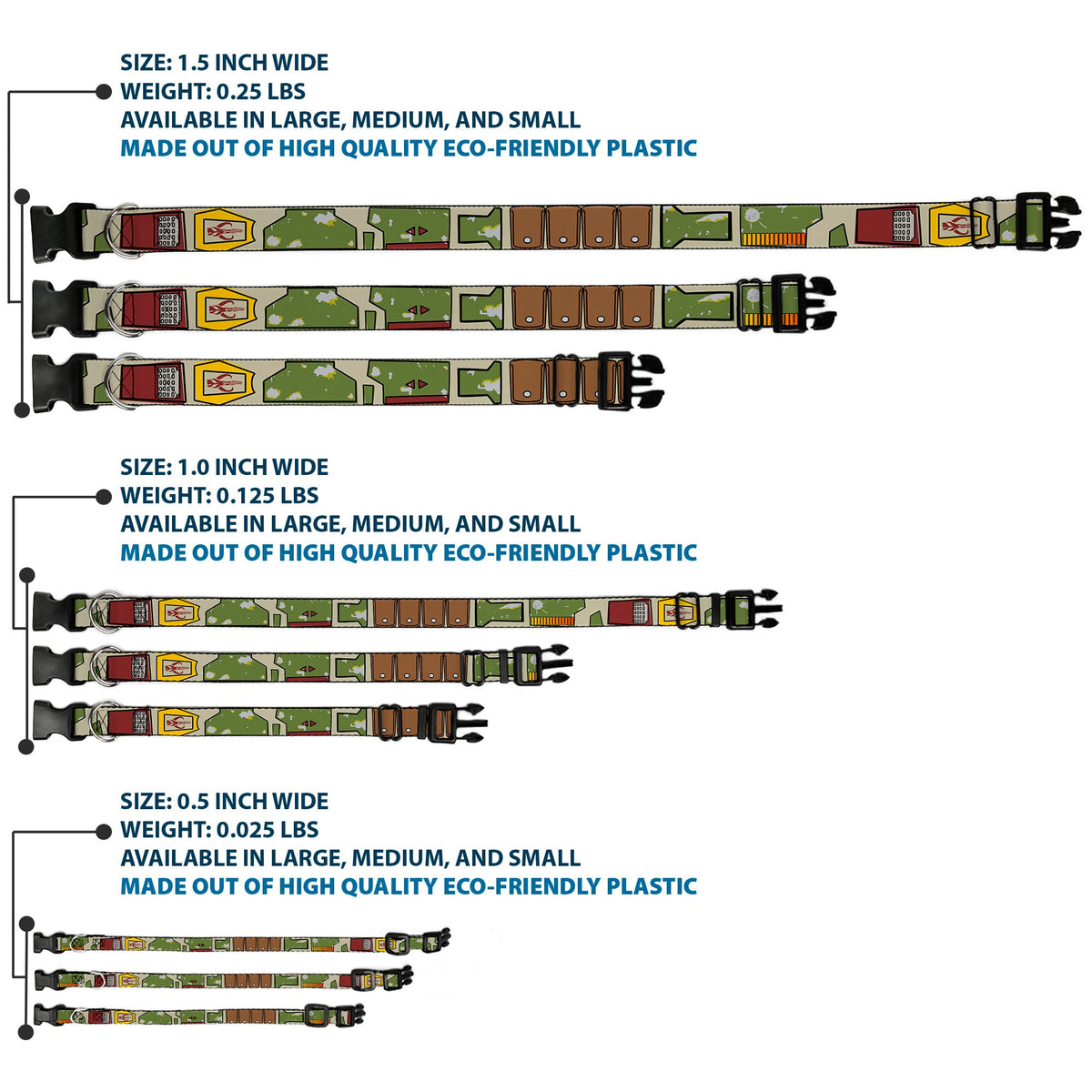 Plastic Clip Collar - Star Wars Boba Fett Utility Belt Bounding Tan
