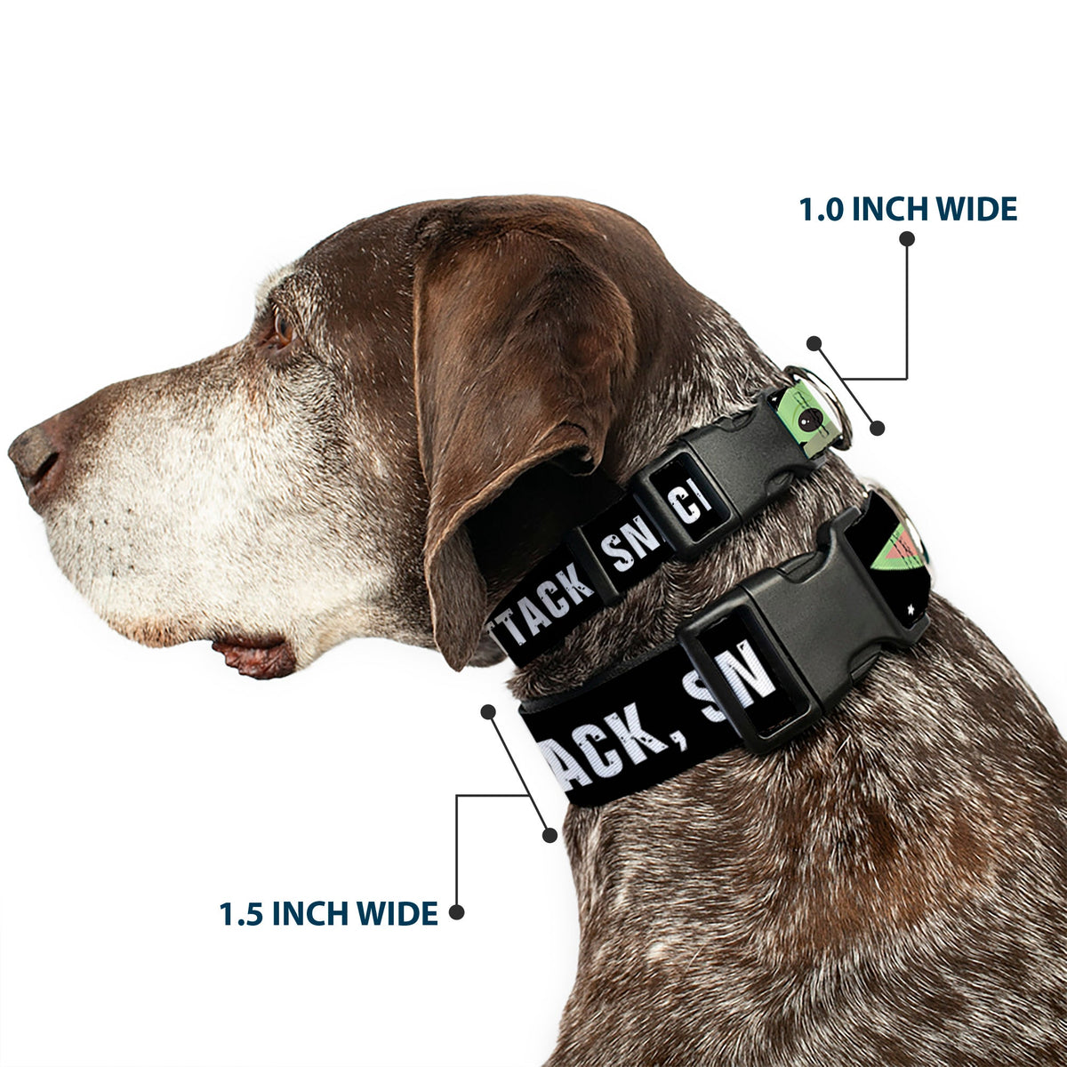 Plastic Clip Collar - Star Wars The Child Chibi Face PROTECT ATTACK SNACK Black/White