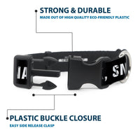 Plastic Clip Collar - Star Wars The Child Chibi Face PROTECT ATTACK SNACK Black/White