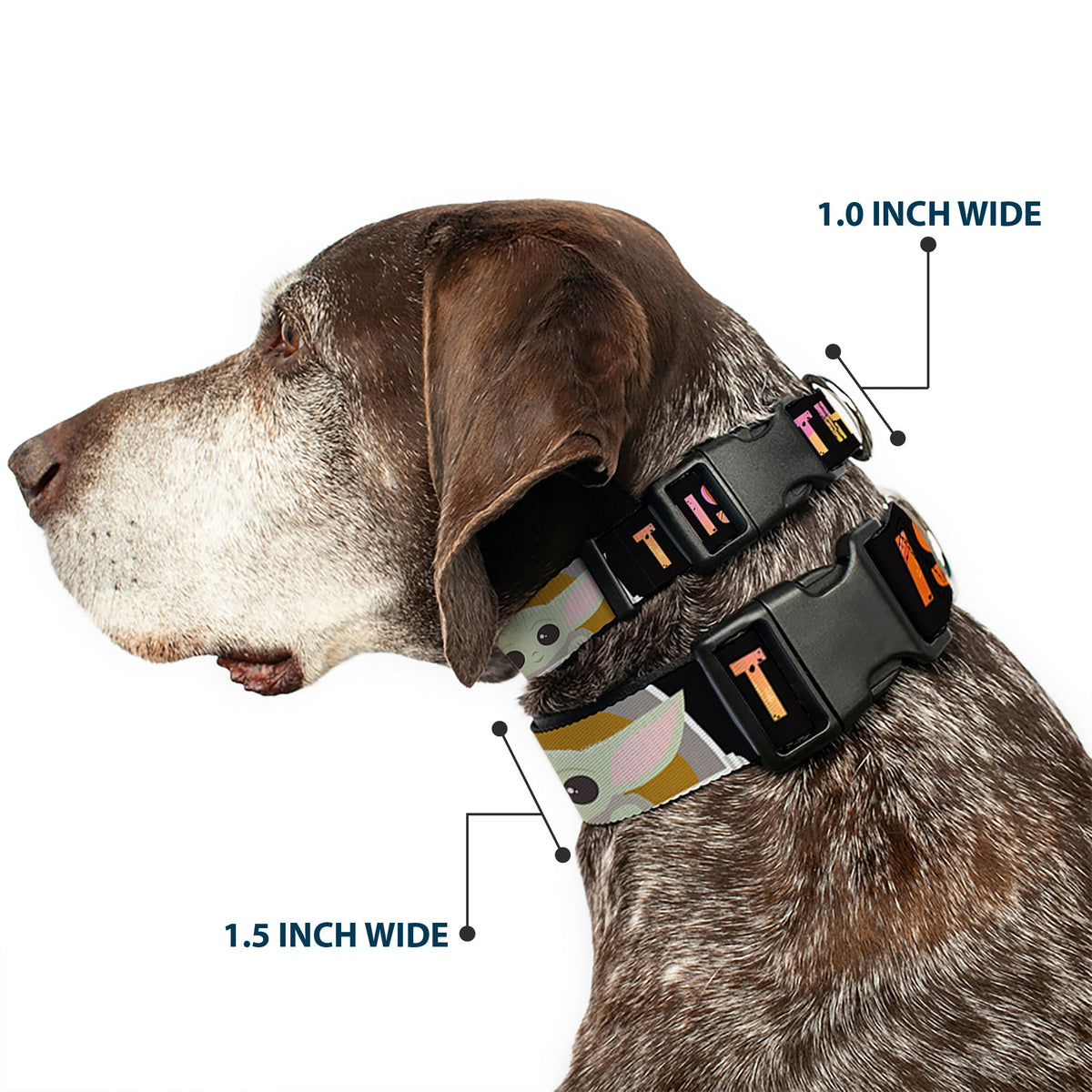 Plastic Clip Collar - Star Wars The Child Chibi Pod Pose THIS IS THE WAY Black/Multi Color