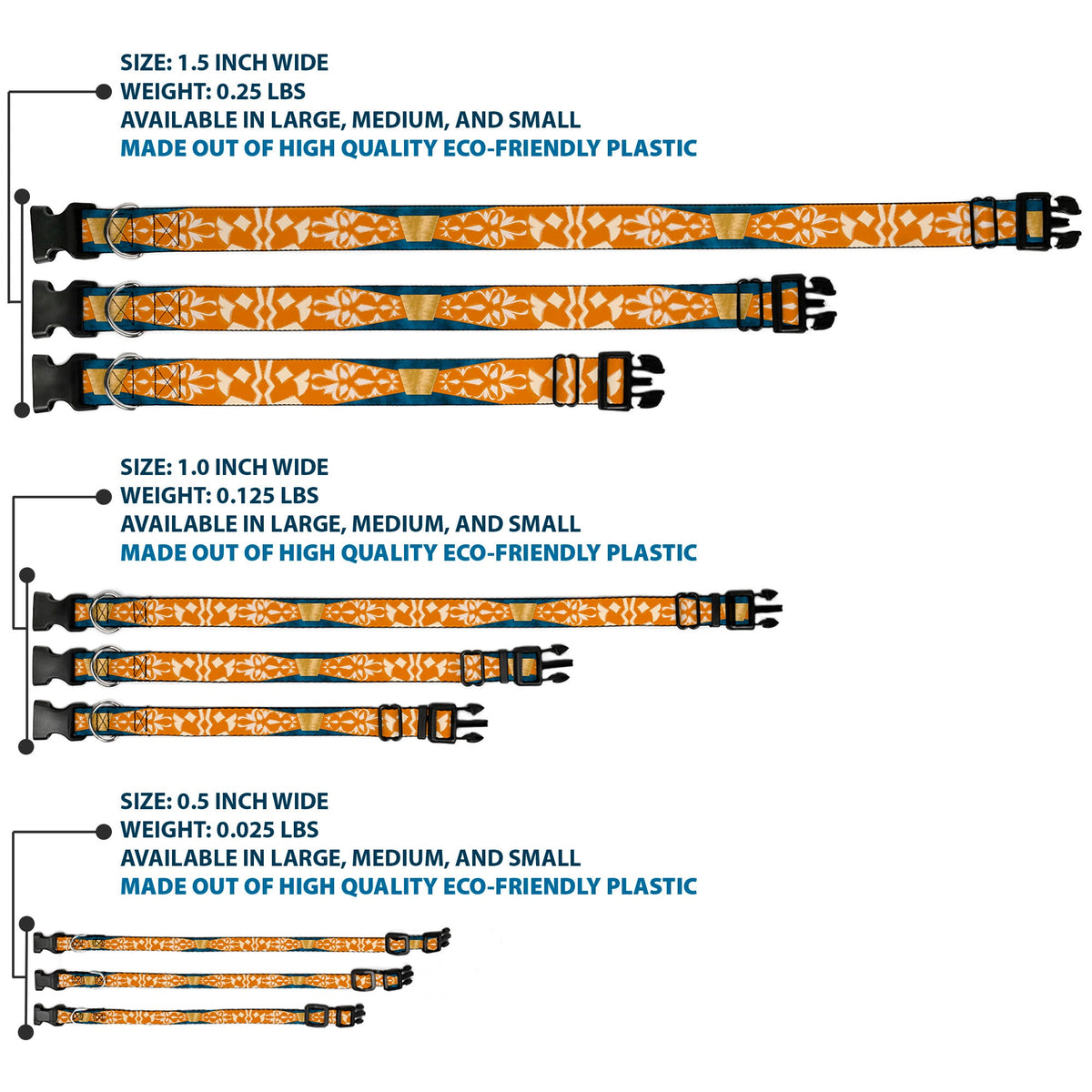 Plastic Clip Collar - Star Wars Clone Wars Ahsoka Tano Bounding Elements Blues/Orange