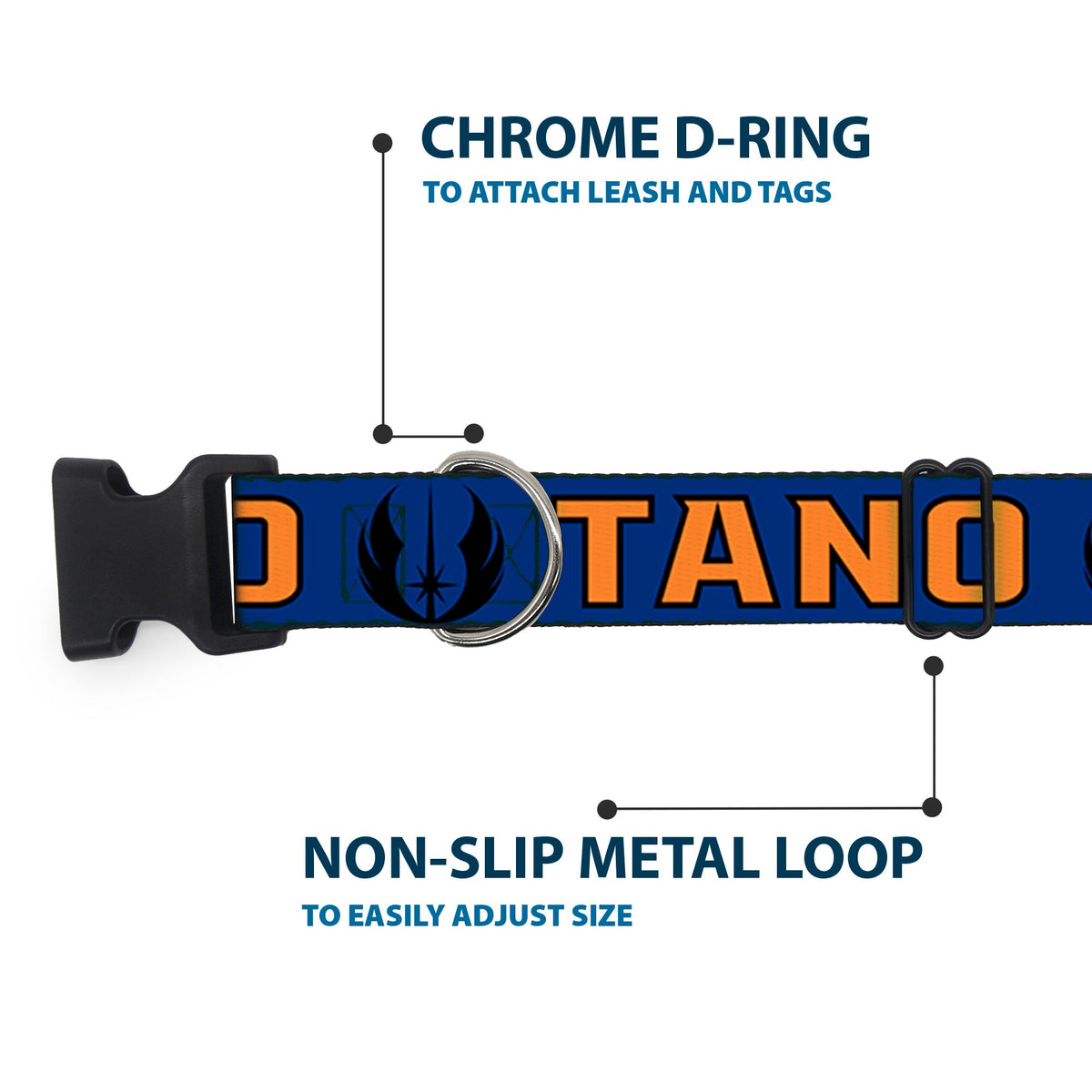 Plastic Clip Collar - Star Wars Jedi Order Insignia/TANO Text Blues/Orange