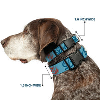 Plastic Clip Collar - Star Wars BOBA FETT Script and Logo Blues/Red