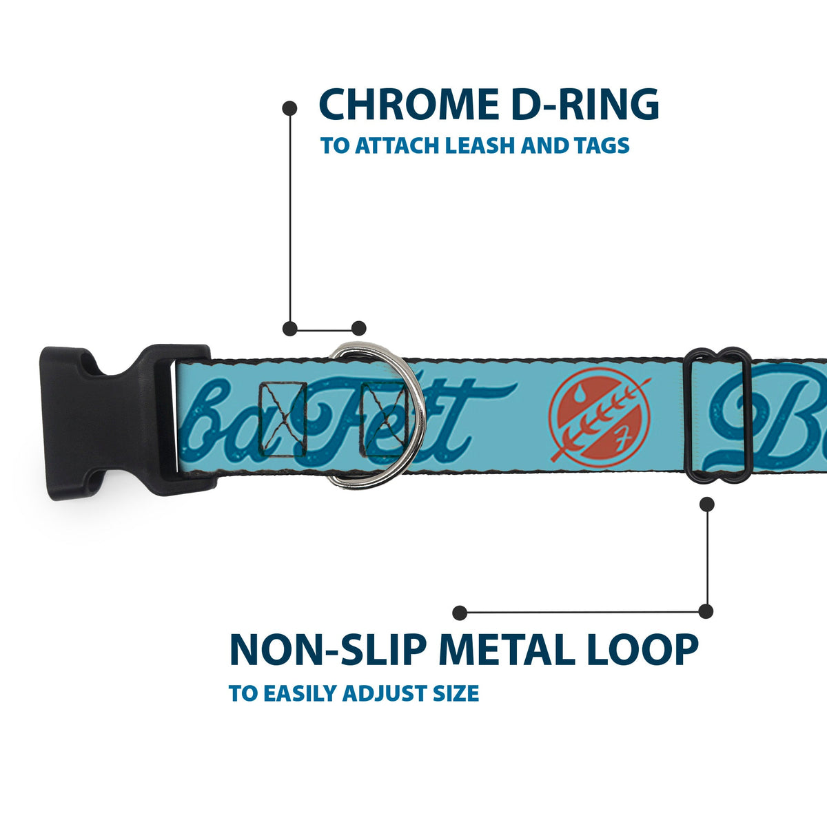 Plastic Clip Collar - Star Wars BOBA FETT Script and Logo Blues/Red